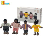 VIGA PolarB – Multicultural Wooden Doll Family Set
