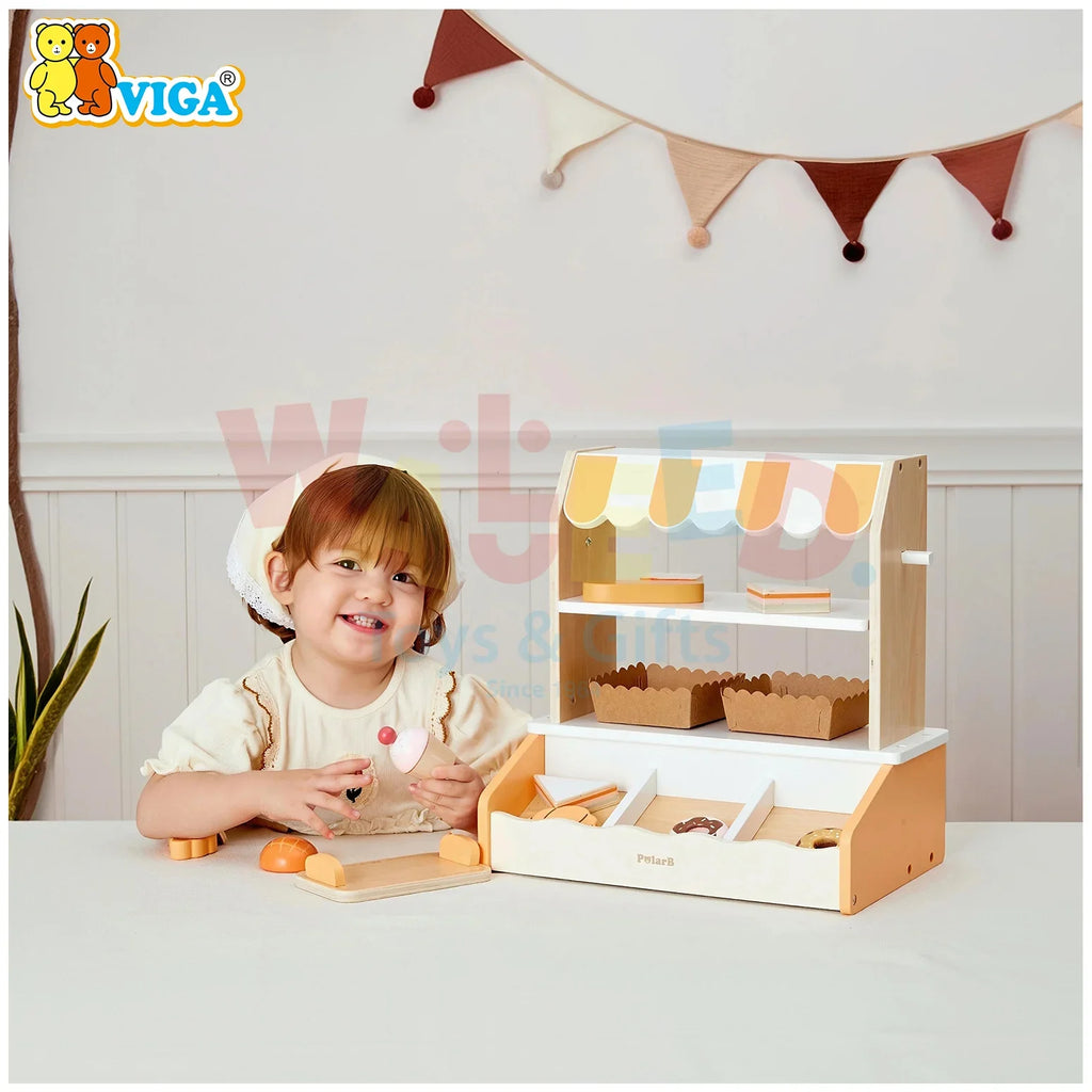 VIGA PolarB Wooden Bakery Shop Playset