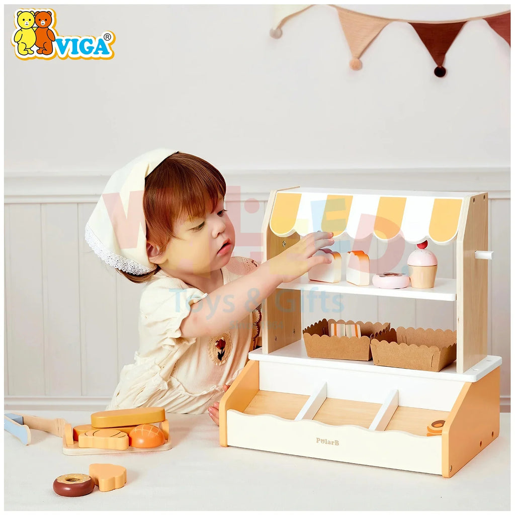 VIGA PolarB Wooden Bakery Shop Playset