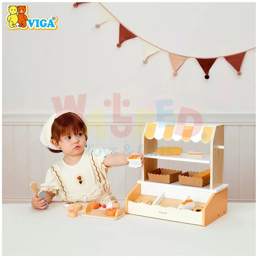 VIGA PolarB Wooden Bakery Shop Playset