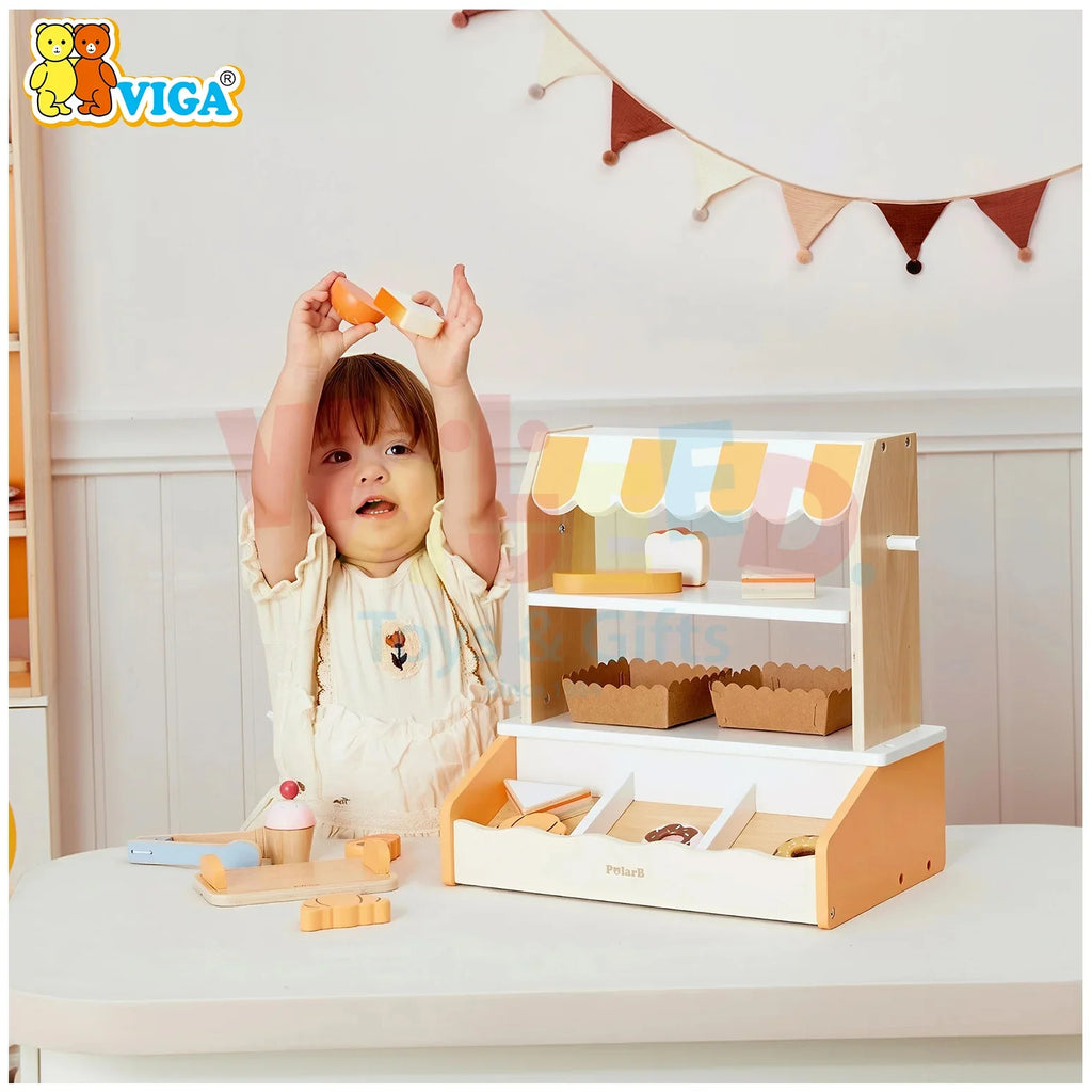 VIGA PolarB Wooden Bakery Shop Playset