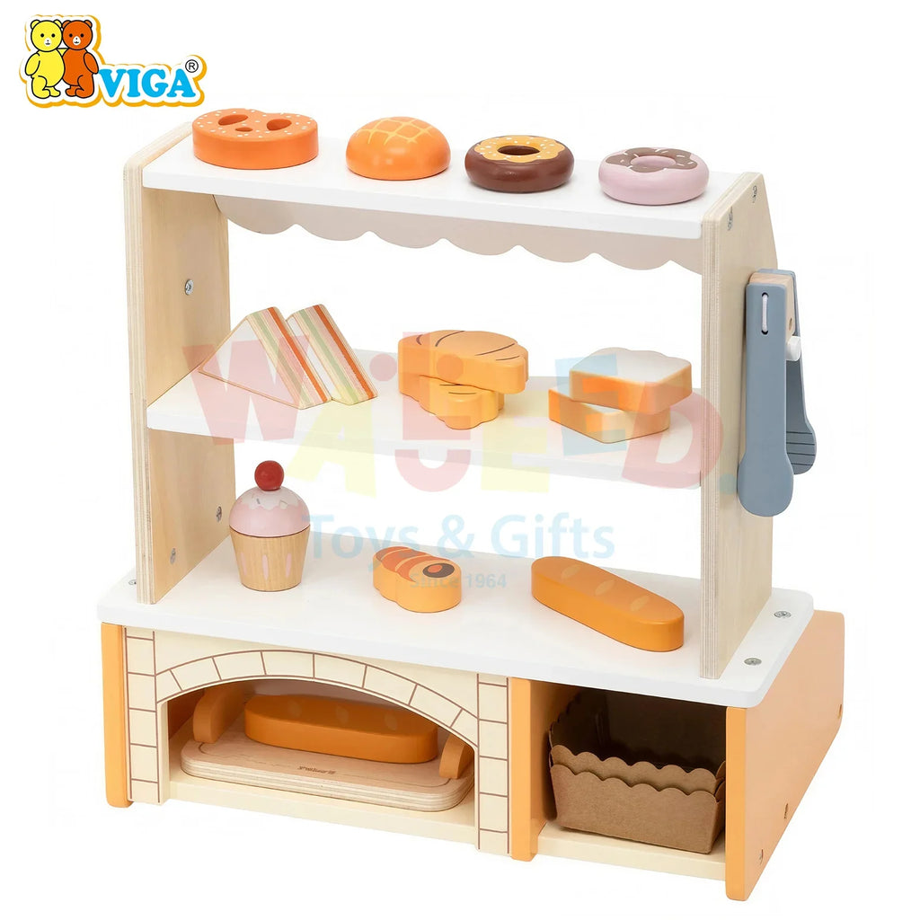 VIGA PolarB Wooden Bakery Shop Playset