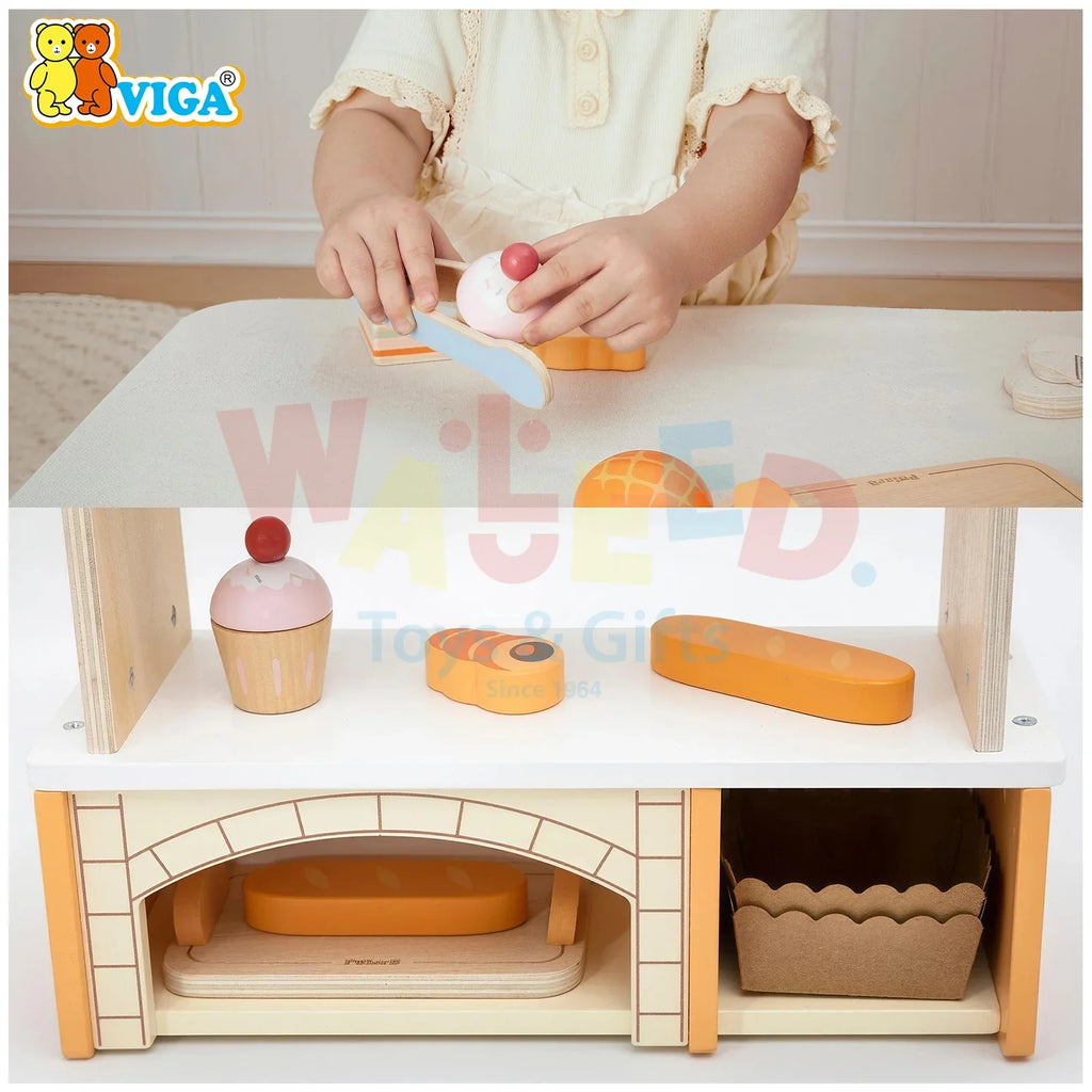 VIGA PolarB Wooden Bakery Shop Playset