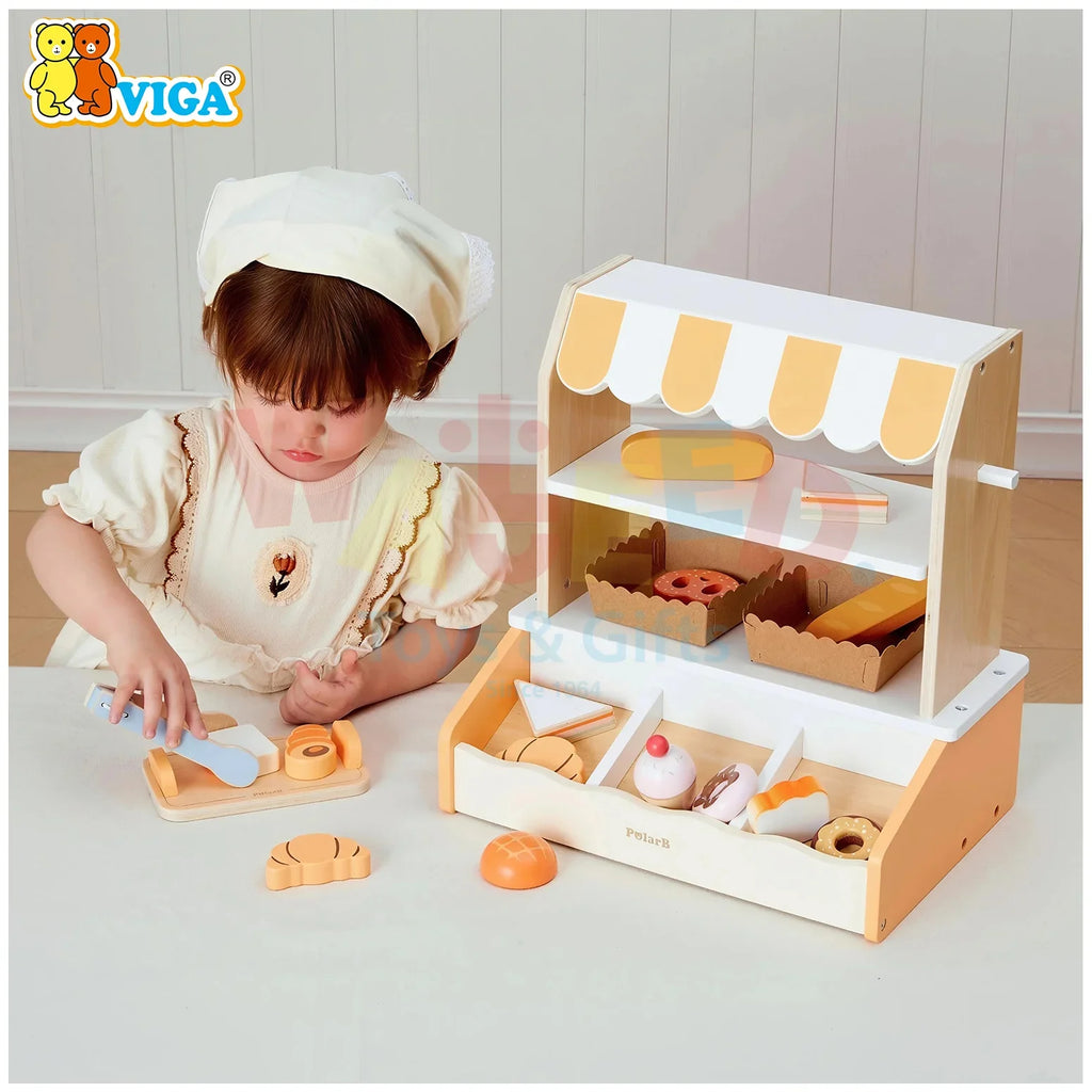 VIGA PolarB Wooden Bakery Shop Playset