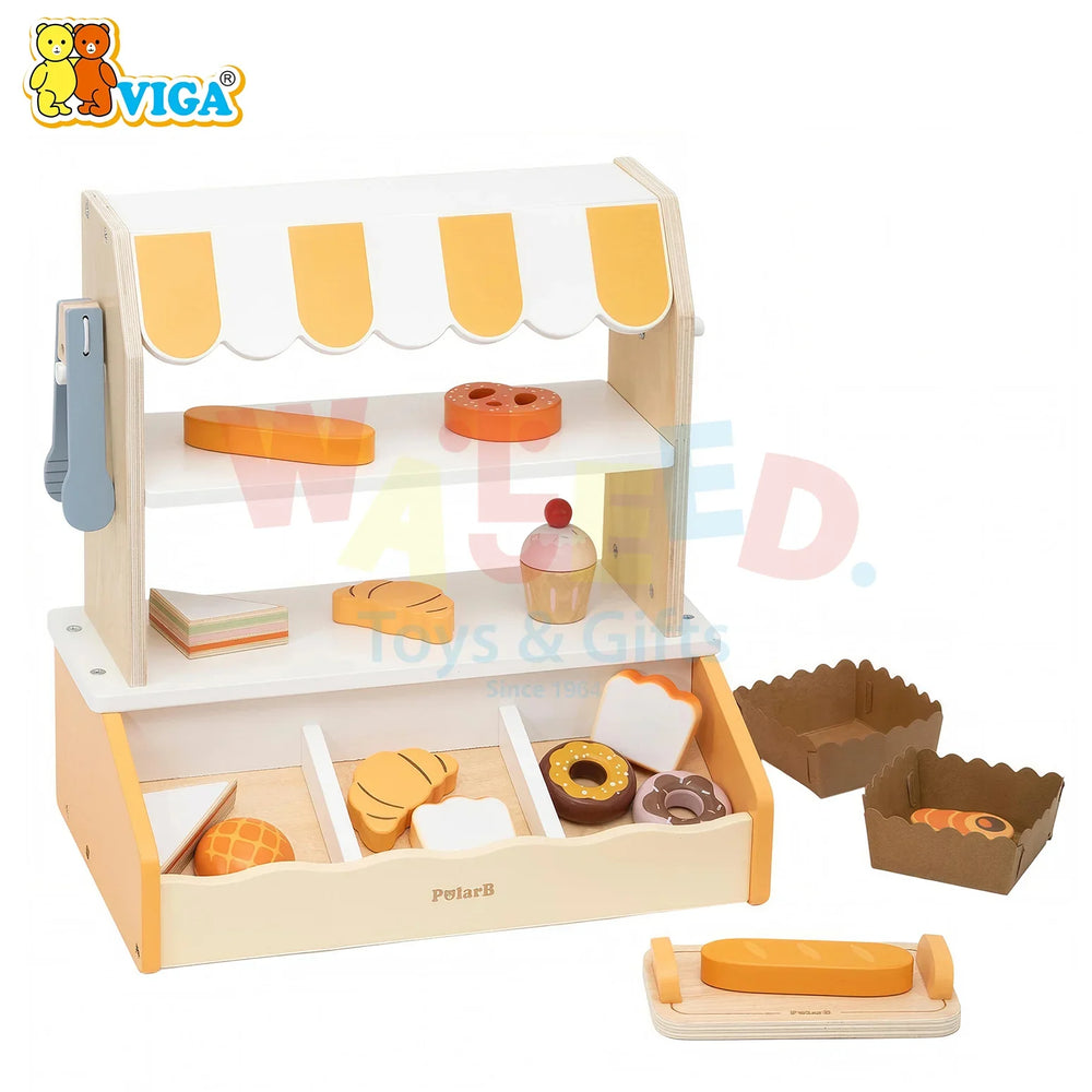 VIGA PolarB Wooden Bakery Shop Playset