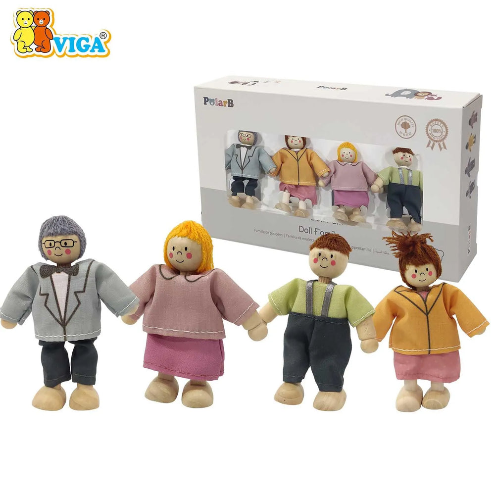 VIGA PolarB – Wooden Doll Family Set
