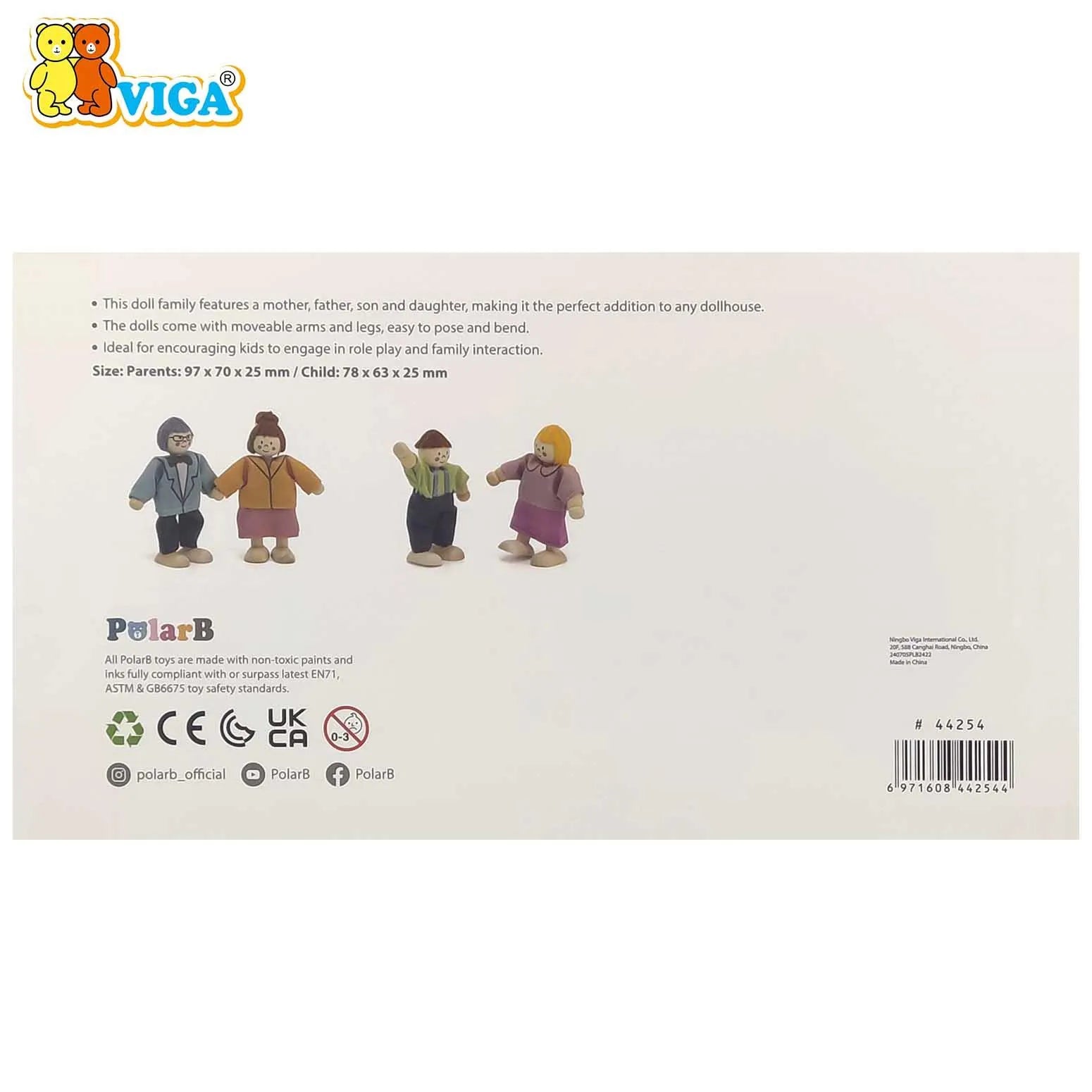 VIGA PolarB – Wooden Doll Family Set