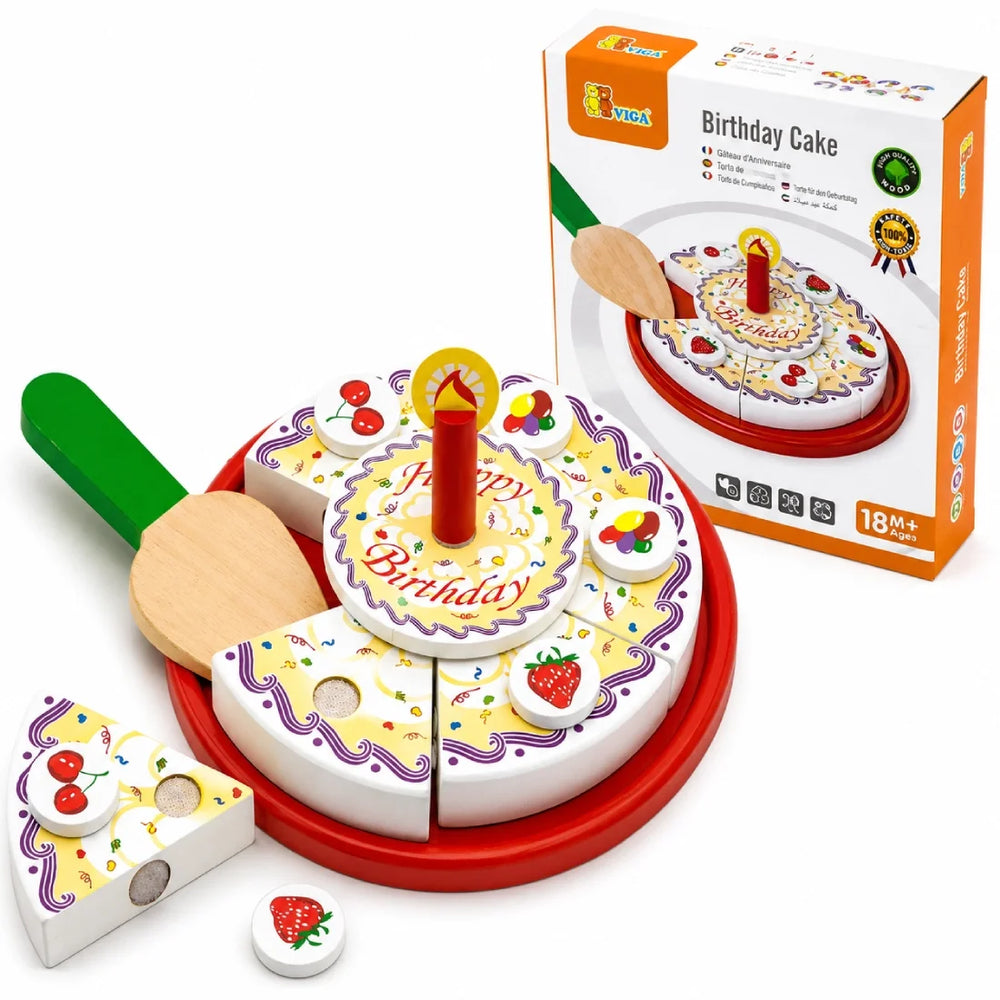 VIGA Wooden Birthday Cake Set for Kids