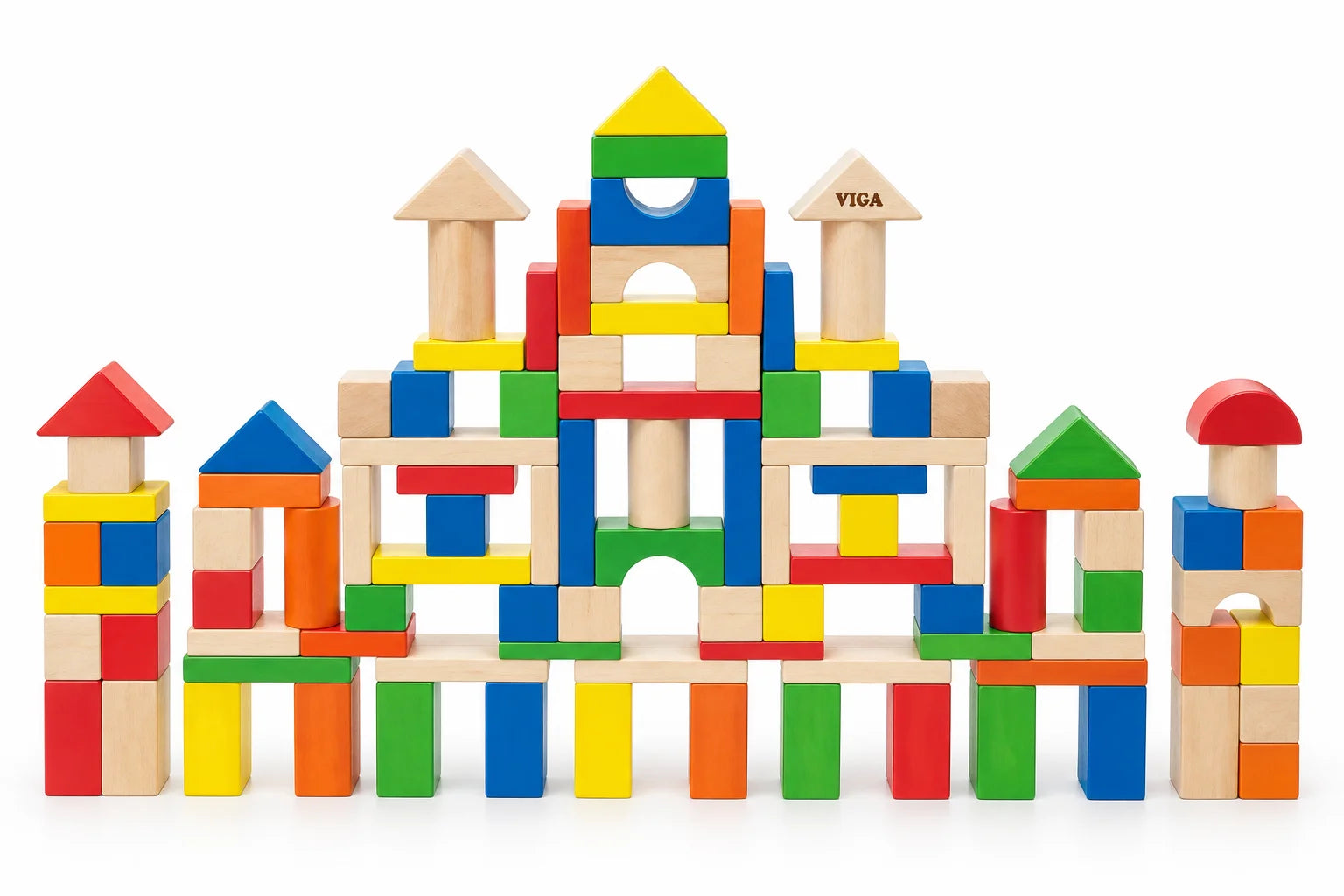 VIGA Wooden Blocks – 100 PCS