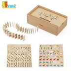 VIGA Wooden Dominoes Set – Animals & Numbers