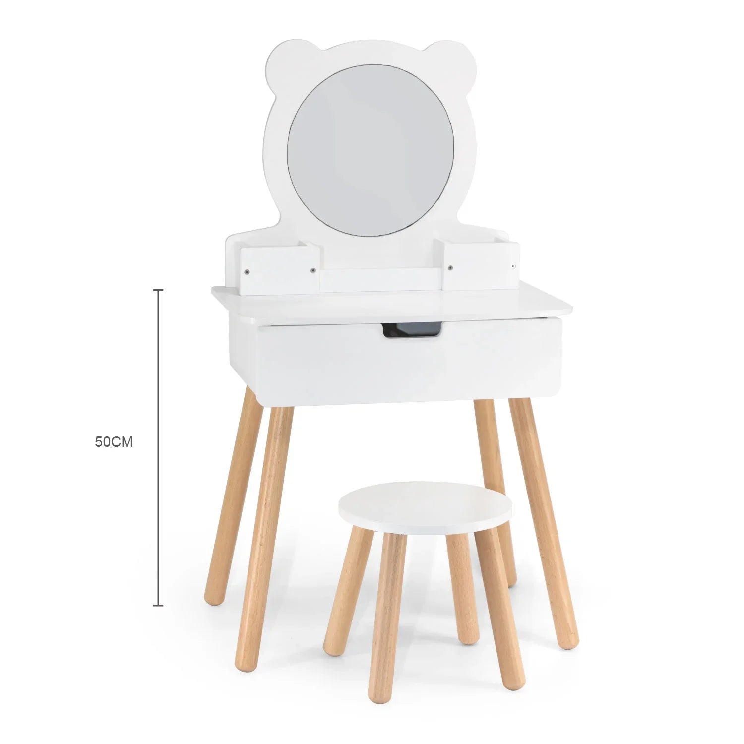 VIGA Wooden Kids Vanity Table with Stool