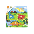 VIGA Wooden Knob Puzzle – Dinosaur Edition (4 Pieces)
