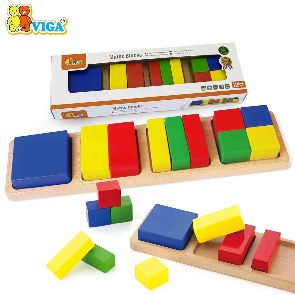 VIGA Wooden Maths Blocks – Fraction Learning Set