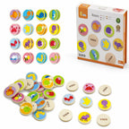 VIGA Wooden Memory Game – Animal Matching Discs