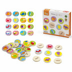 VIGA Wooden Memory Game – Animal Matching Discs