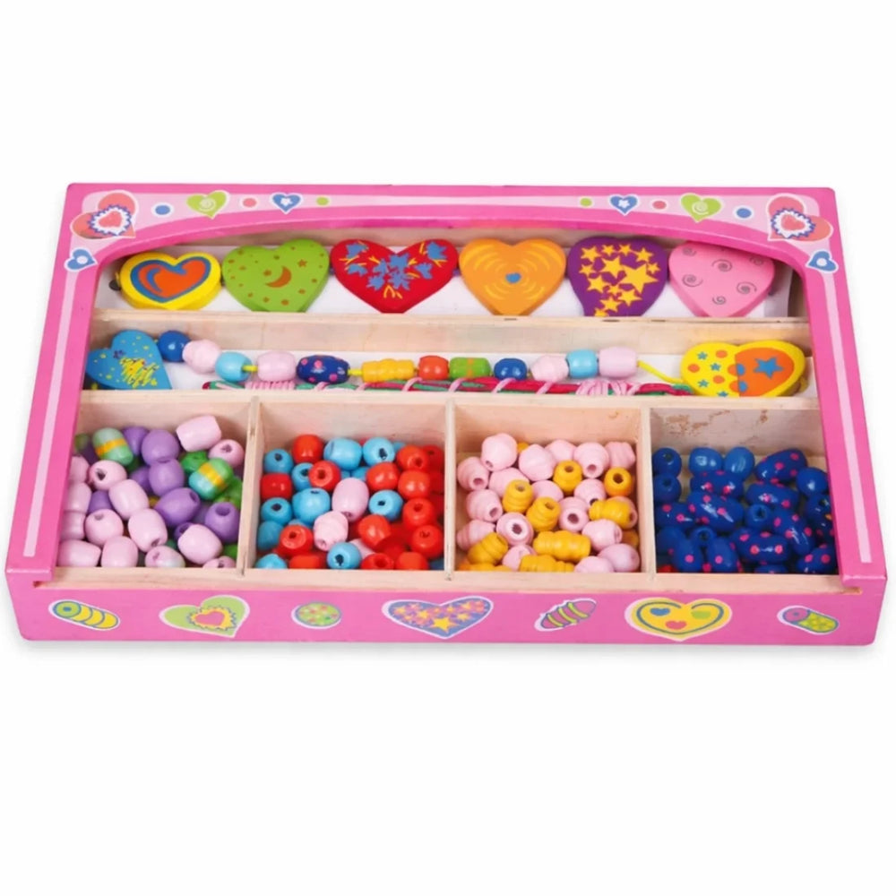 Viga Wooden Necklace Beads Set 180 Pieces Kids Creative Toy