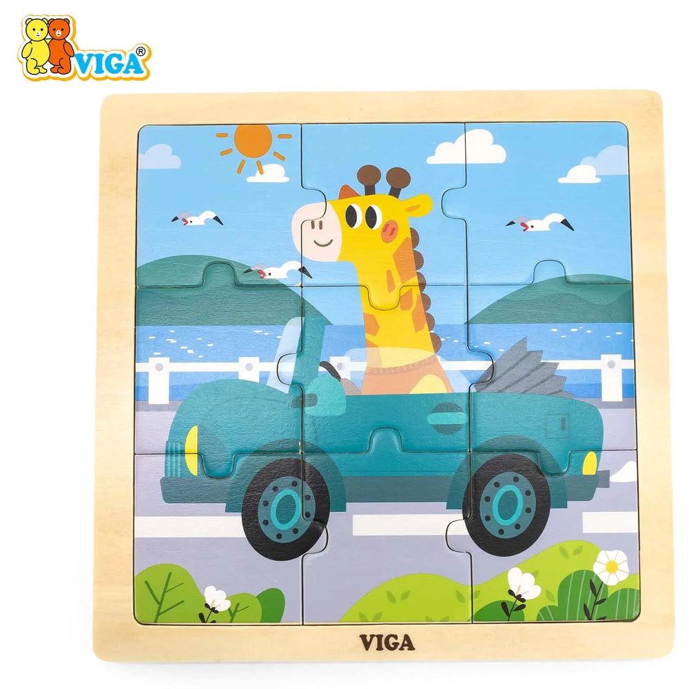 VIGA – Wooden Puzzle (Giraffe in Car Theme)