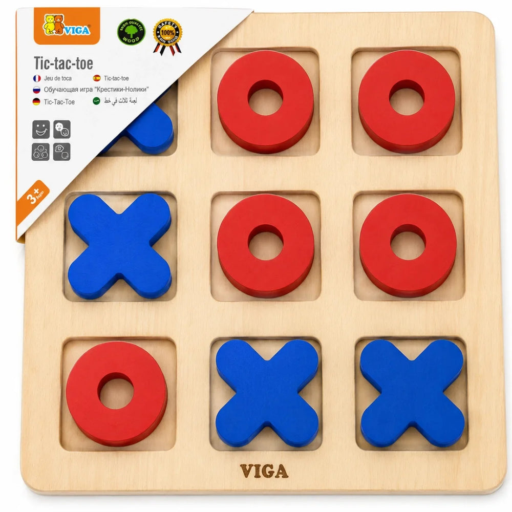 VIGA Wooden Tic-Tac-Toe Game