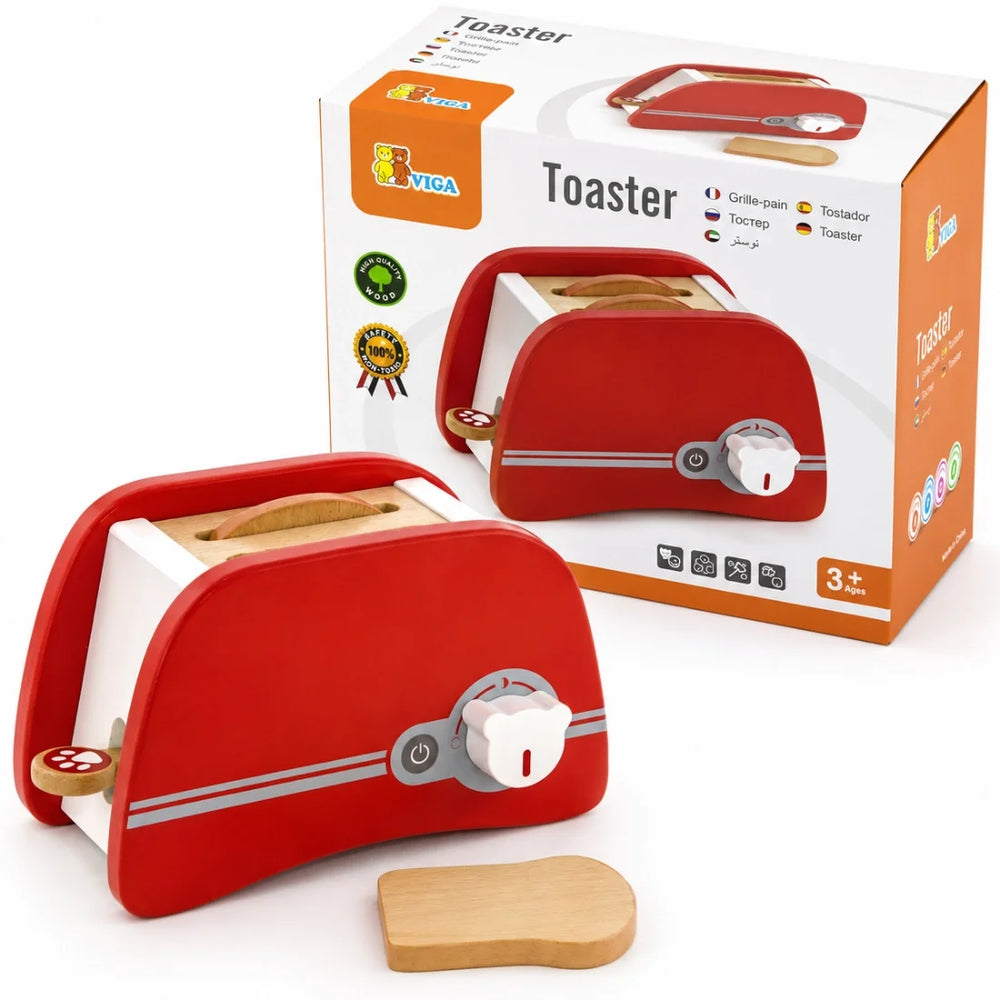VIGA Wooden Toaster Set for Kids