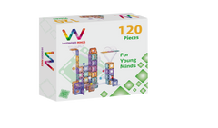 Wonder Mags 3D Magnetic Tiles - 120 Pieces LEGO PASTEL MARBLE RUN