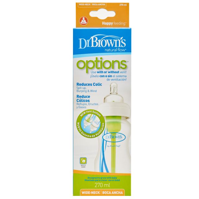 DR BROWNS 9 oz / 270 ml PP Wide-Neck "Options" Baby Bottle, 1-Pack