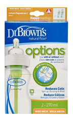 dr browns 9 oz / 270 ml PP Wide-Neck "Options" Baby Bottle, 2-Pack