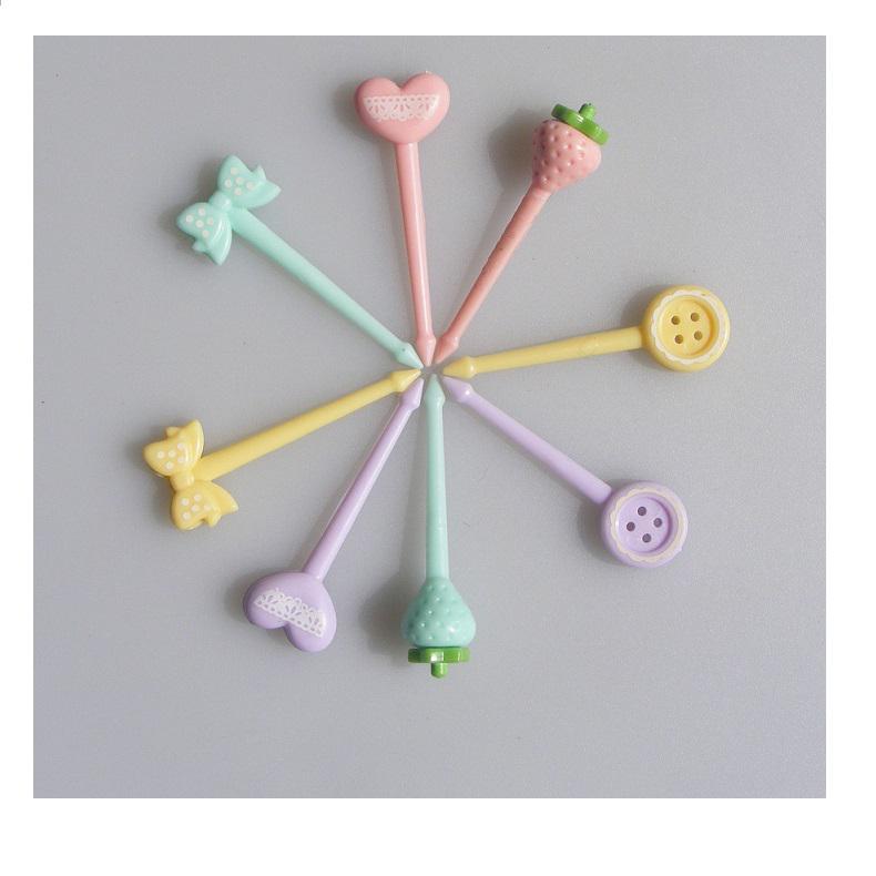 Fun box Button Food picks (1pack=8pcs)