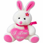 White Teddy Bear with Red Heart 16.5 cm