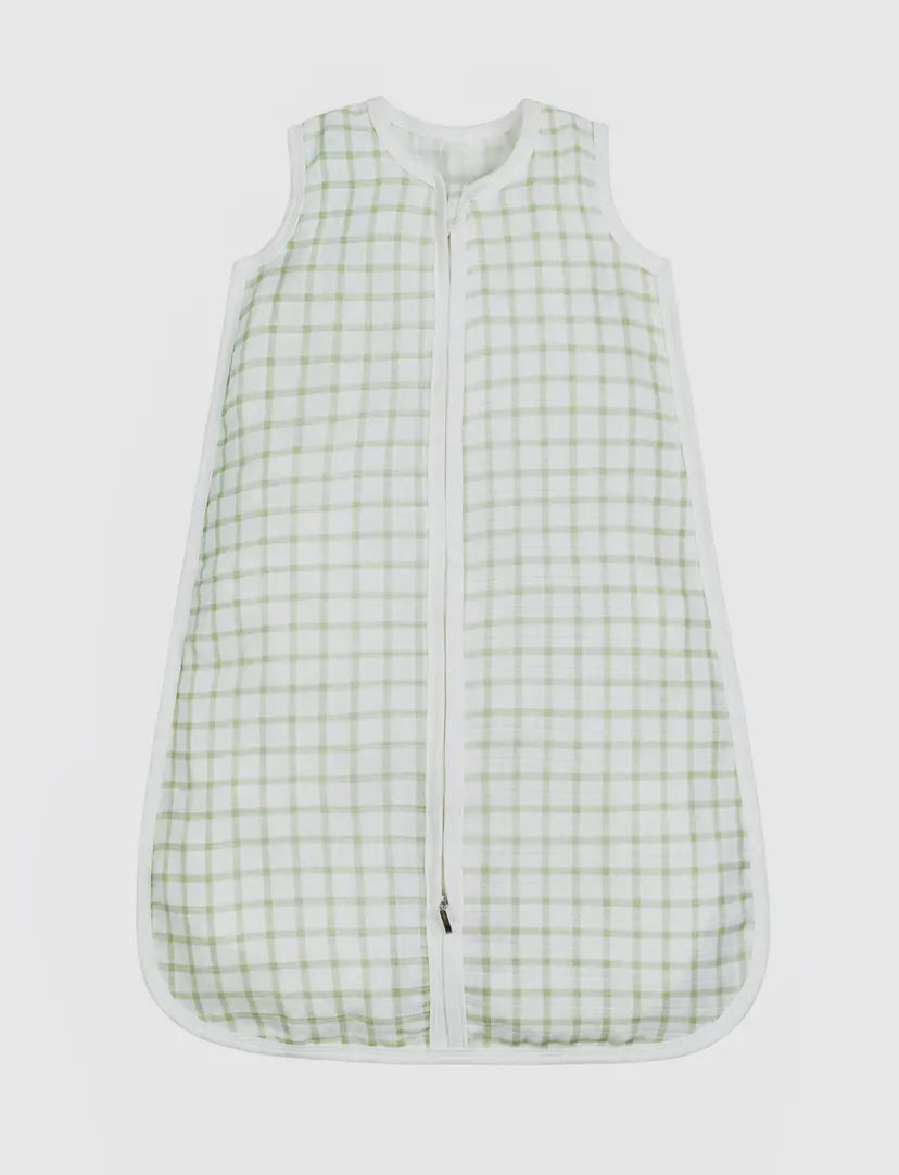 Windowpane Sage Muslin Sleep Sack