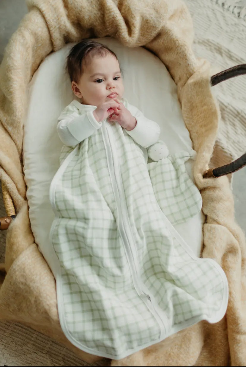 Windowpane Sage Muslin Sleep Sack