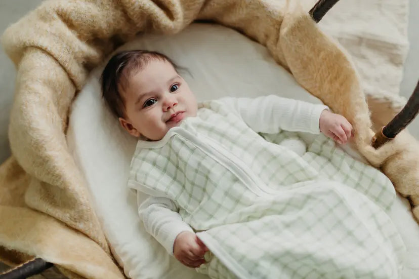 Windowpane Sage Muslin Sleep Sack