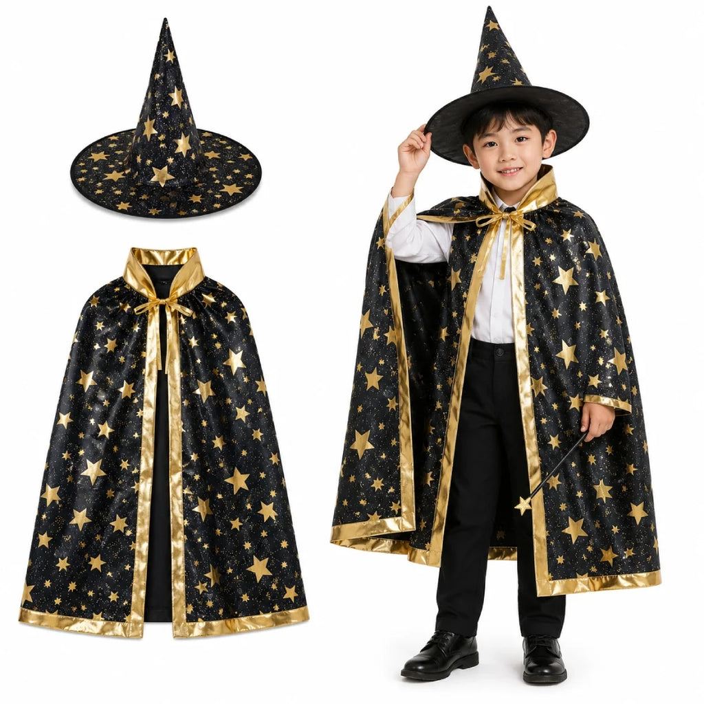 Witch Hat with Cape Costume for Kids
