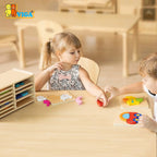 Wooden Block Puzzle -12 pcs Set w/Storage Shelf