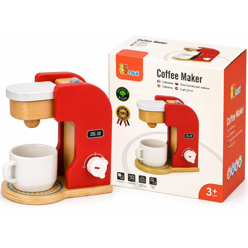 Wooden Coffee Maker Play Set for Kids