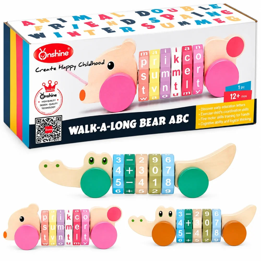 Wooden Crocodile ABC Pull Toy