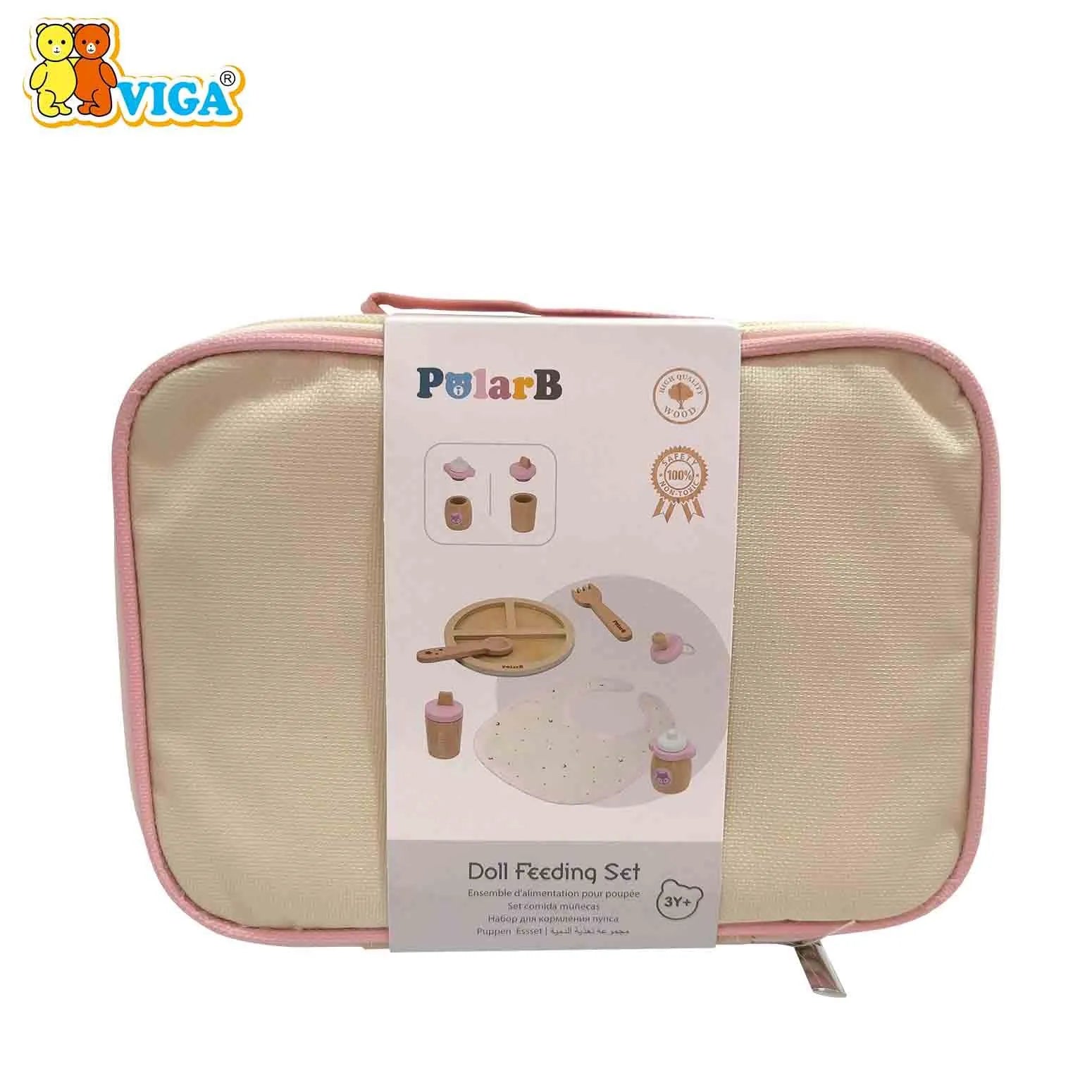 Wooden Doll Feeding Set Bag - with Bottle and Bib