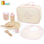 Wooden Doll Feeding Set Bag - with Bottle and Bib