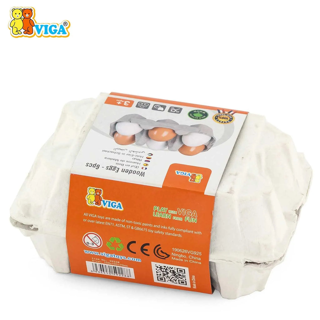 Viga Wooden Eggs 6pcs Set