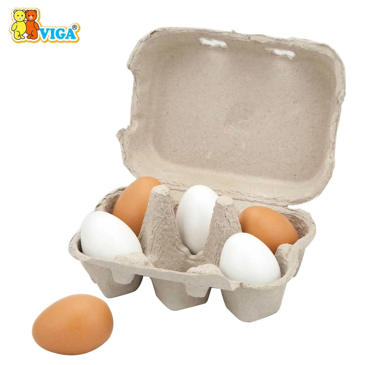 Viga Wooden Eggs 6pcs Set