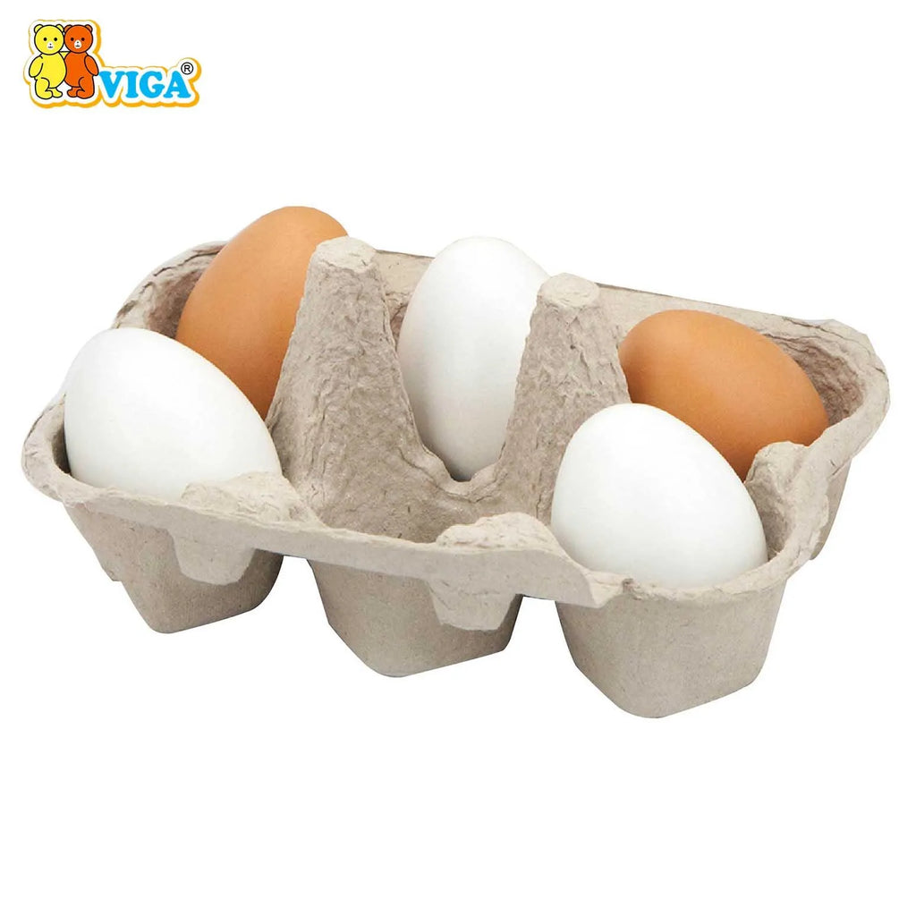 Viga Wooden Eggs 6pcs Set