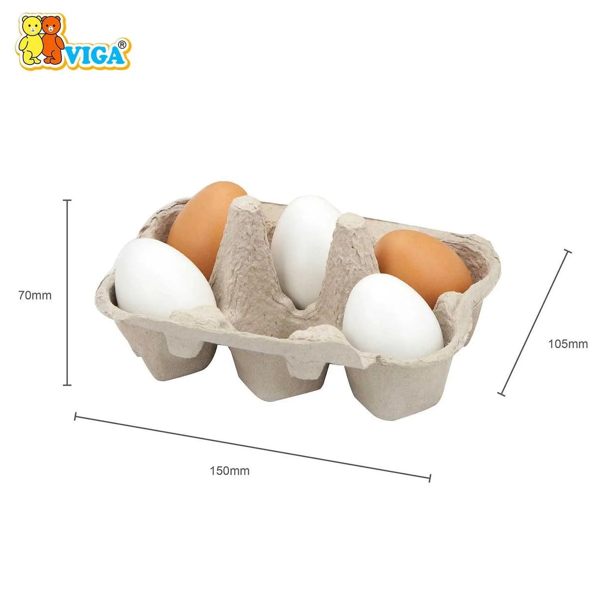 Viga Wooden Eggs 6pcs Set