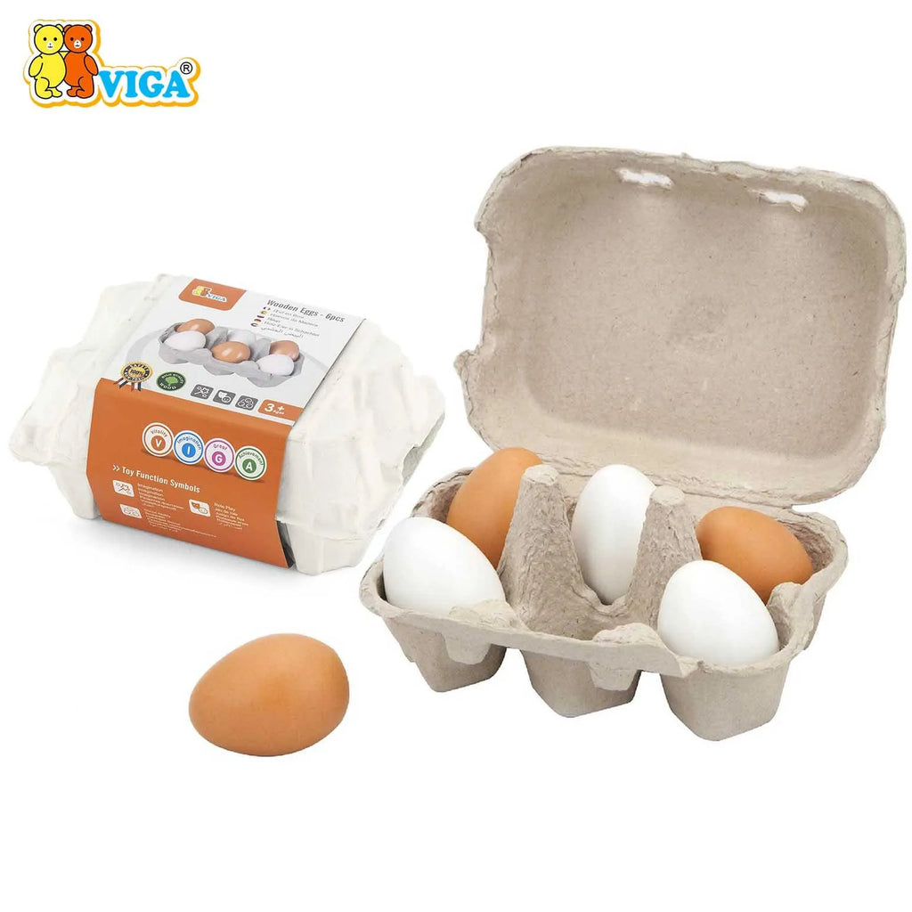 Viga Wooden Eggs 6pcs Set