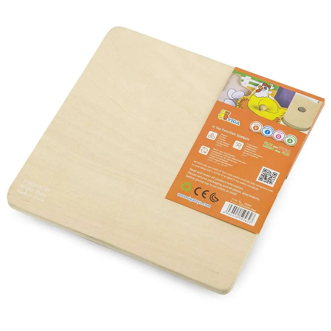 Wooden Flat Puzzle - Farm Animals