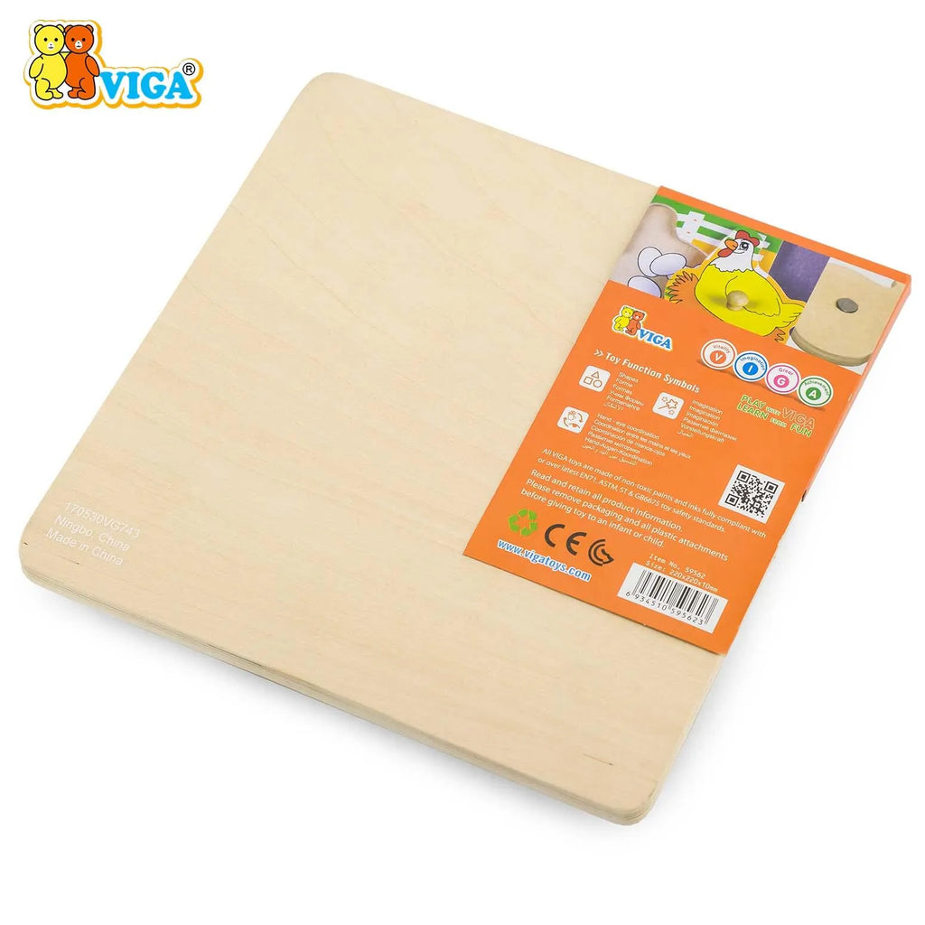 Wooden Flat Puzzle - Farm Animals