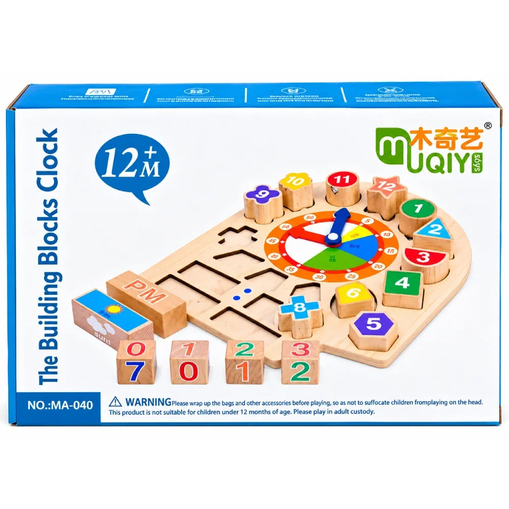 Wooden Shape Sorting Learning Clock