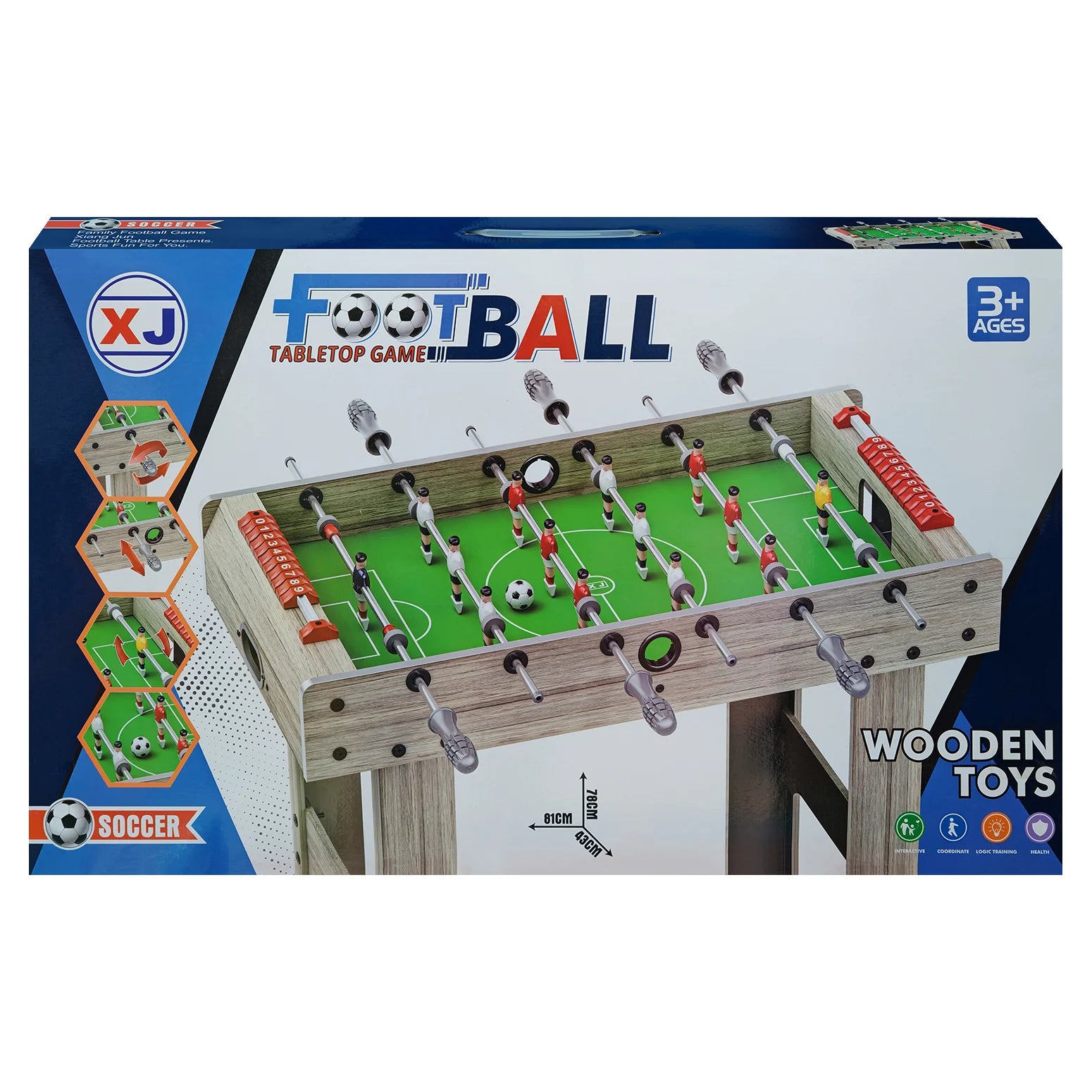 Wooden Tabletop Foosball Game