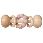 Blush Wooden Rattle Toys for Babies with Silicone Beads