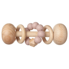 Blush Wooden Rattle Toys for Babies with Silicone Beads