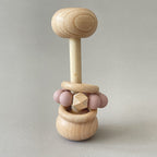 Blush Wooden Rattle Toys for Babies with Silicone Beads