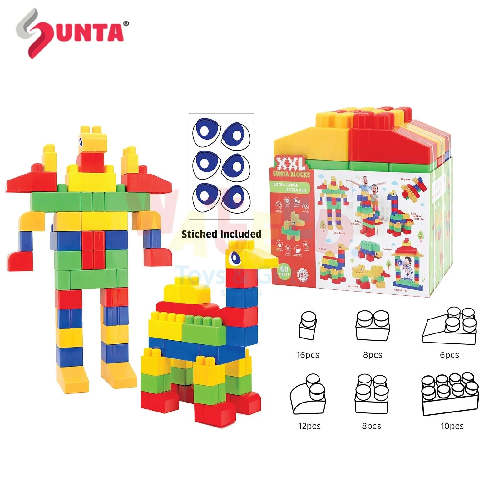 XXL SUNTA BLOCKS EXTRA FUN (60 PCS) PAPER BOX